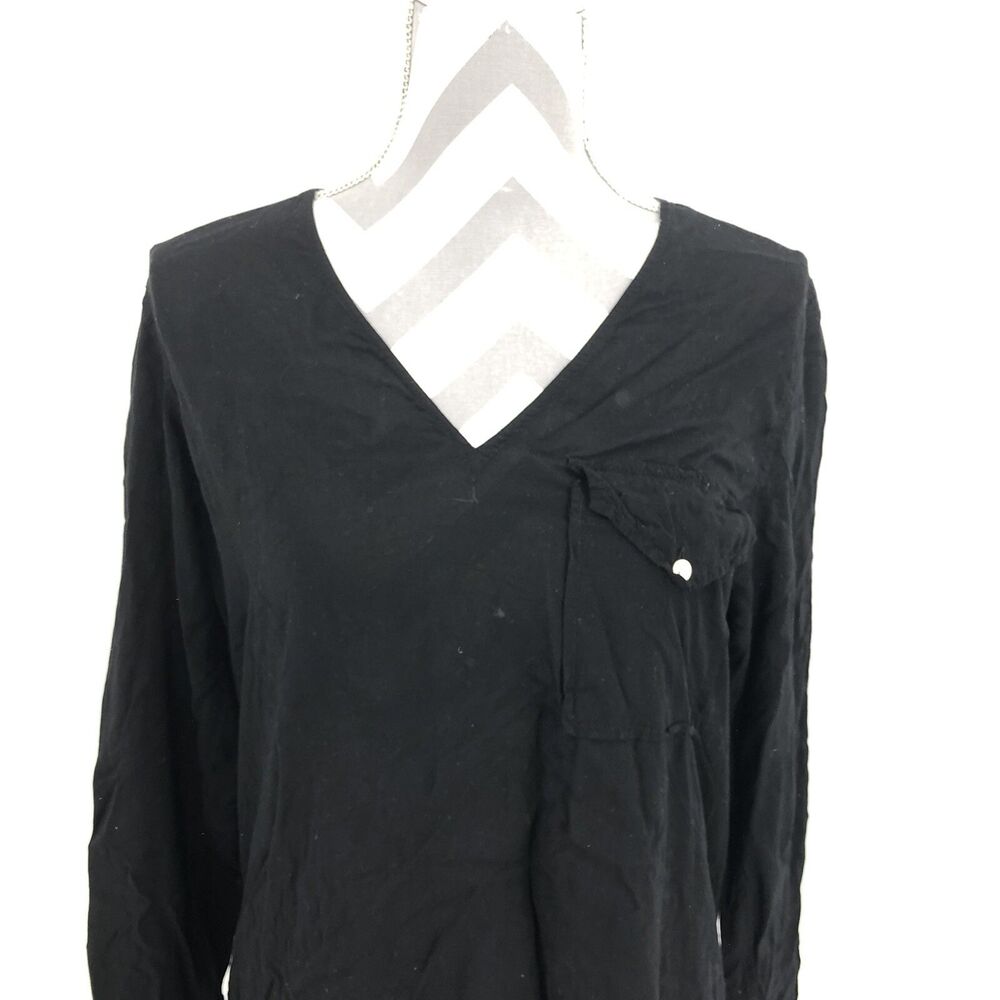 Wilfred Free Black Tunic Long Sleeve Pocket Shirt DCS-8599-35 Small LL11